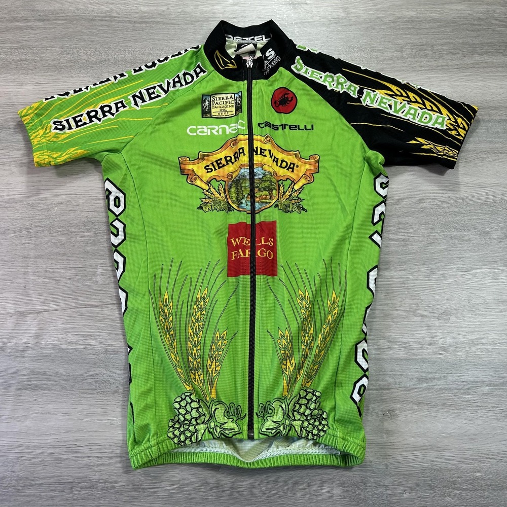 Castelli Cycling Jersey Mens Small Green Sierra Nevada Team Full Zip Made in USA